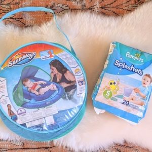 SwinWays Baby Spring Float Sun Canopy+Pampers Swim